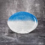FreeHand Clam Coupe Blue & White Curly Waves