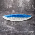 Sushi FreeHand Clam Blue & White Curly Waves - Image 2