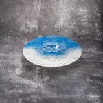 Deep Plate Blue & White Curly Waves - Image 2