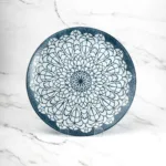 Lace Round Nano Coupe Plate - Navy Blue with White Pattern - Image 2