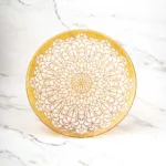 Lace Round Nano Coupe Plate Orange with White Pattern Transparent - Image 2